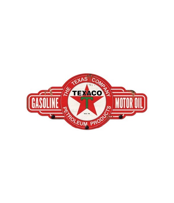 COAT RACK-TEXACO GASOLINE, MOTOR OIL 23.875"X11.125"