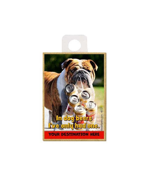 Dog with Six Pack-Wood Magnet