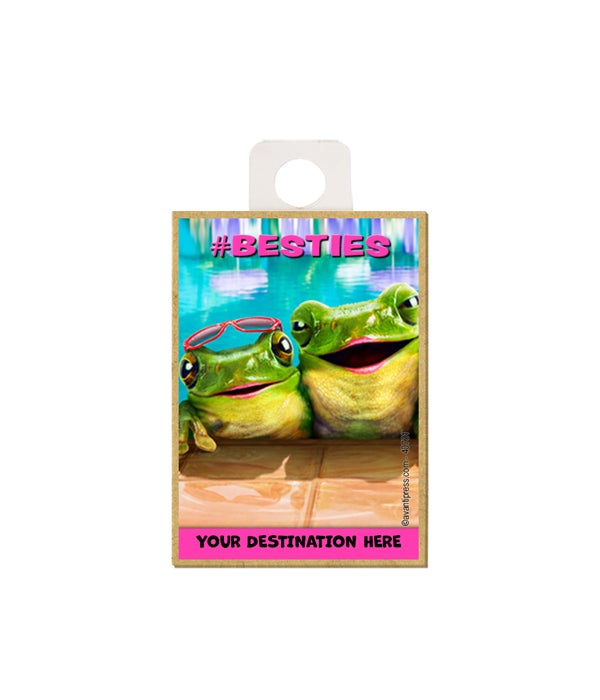 Two frogs in pool - "#BESTIES" Magnet