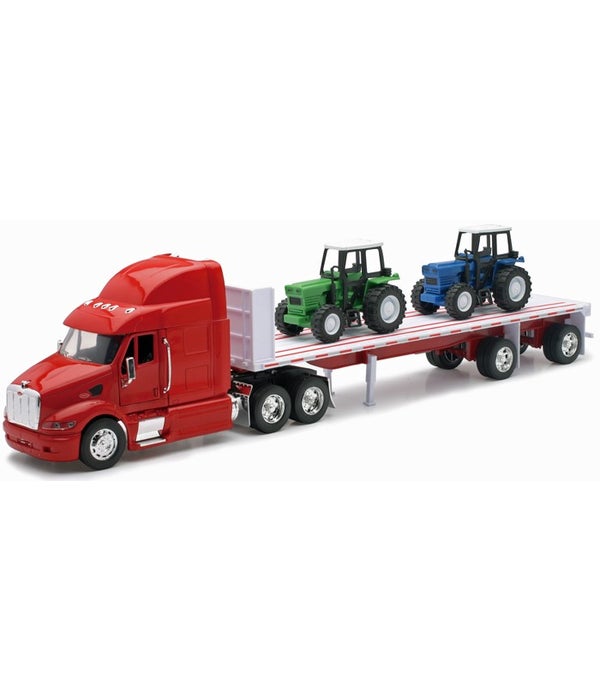 PB 387 W/ Flatbed & 2 farm tractors