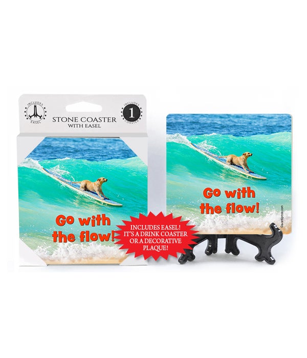 Surfing Lab-Go with the flow! -1 pack stone coaster