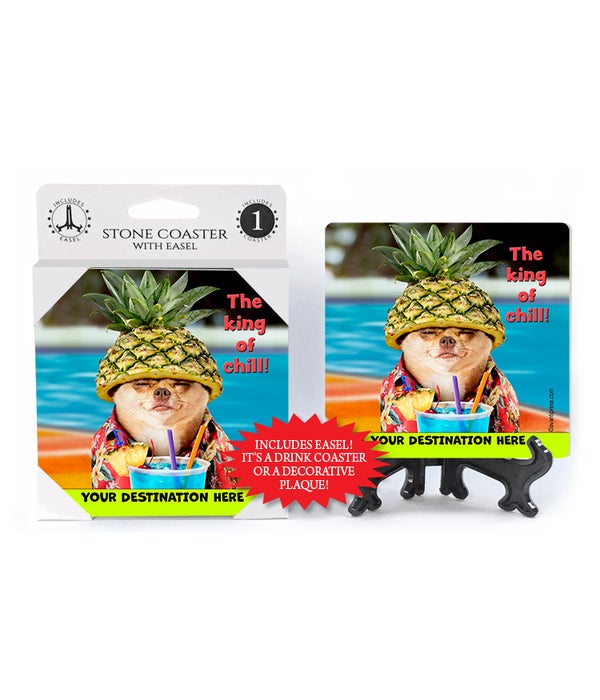 Chihuahua Pineapple - The king of chill! 1PK Coaster