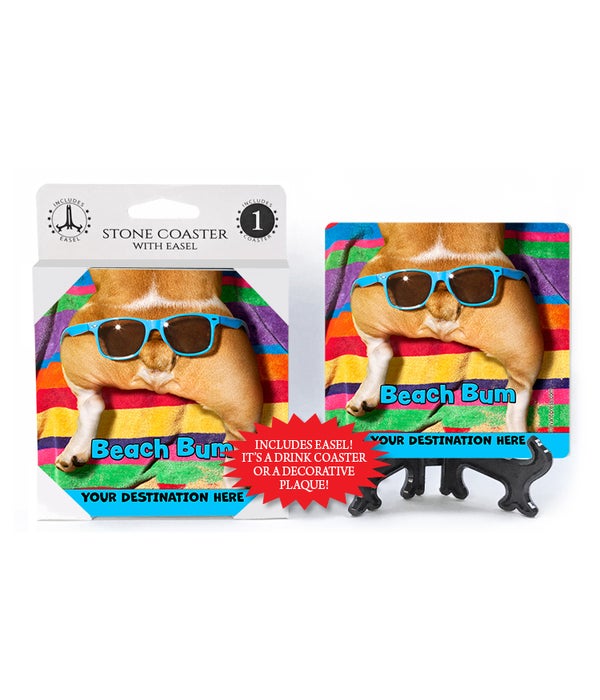 Glasses on Dog Butt - Beach Bum 1PK Coaster