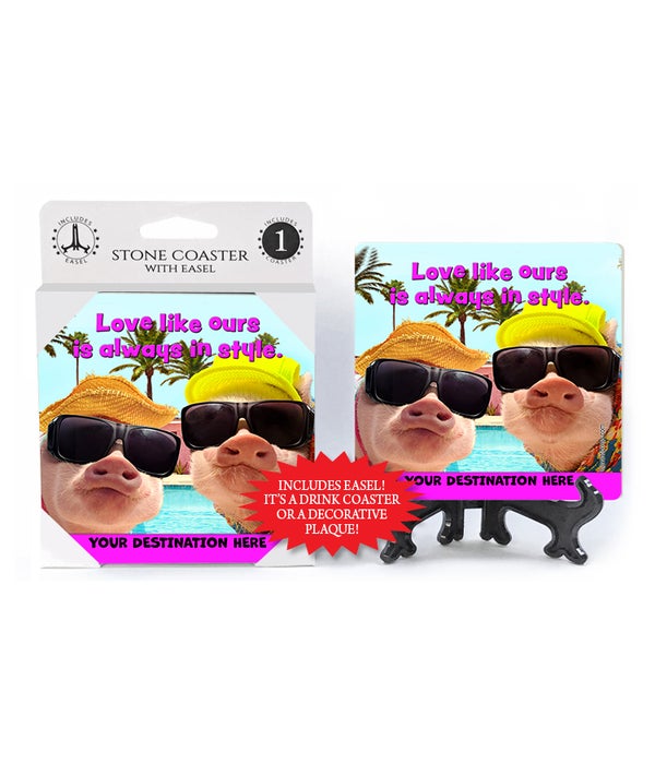 Summer Time Pigs - Love like ours is always in style. 1PK Coaster