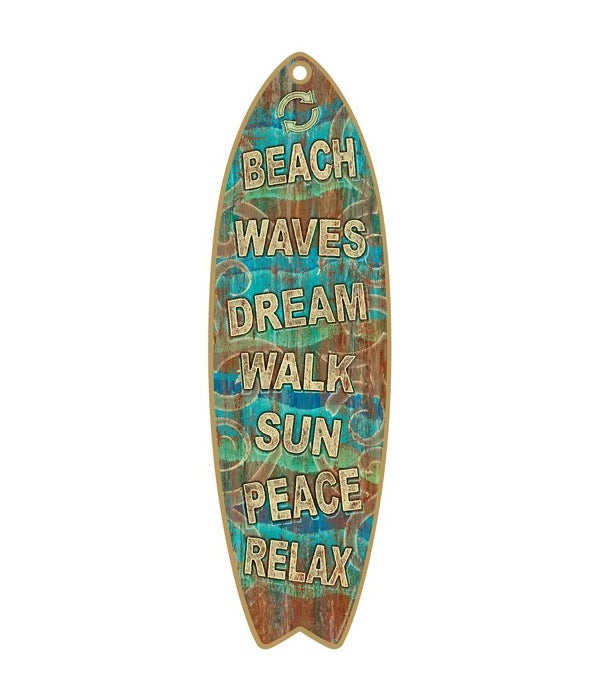 Beach Signs Surfboard