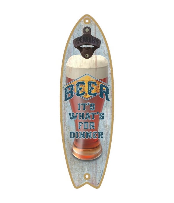 Beer It's what's for dinner Surfboard