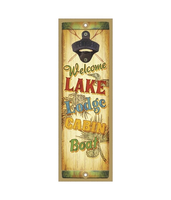 Welcome Lake Lodge Cabin Boat Surfboard