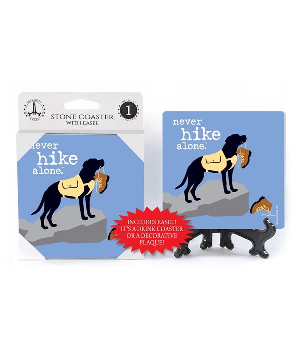 never hike alone (name droppable) -1 pack stone coaster