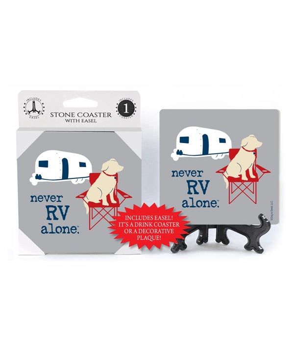 never RV alone (name droppable) -1 pack stone coaster