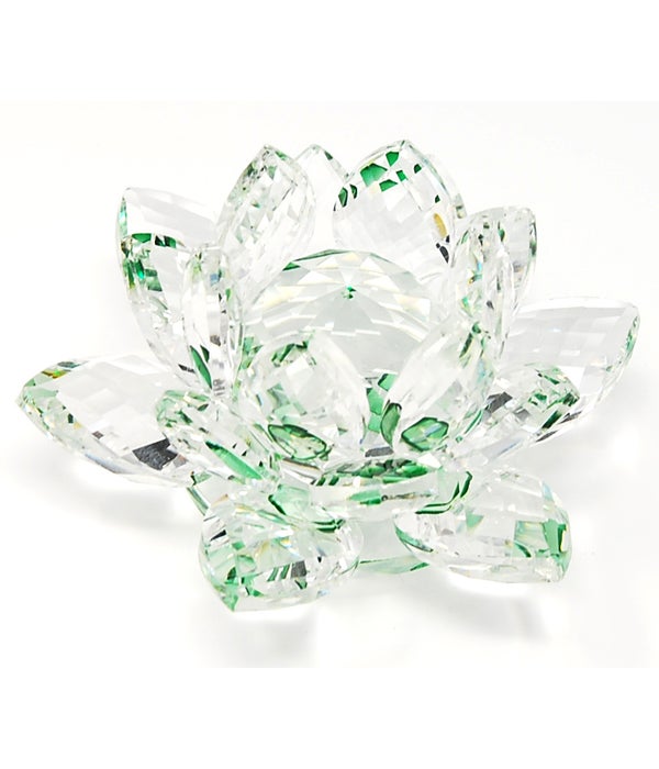 30MM Crystal Lotus- Green accent-3.5"