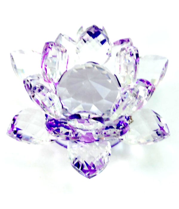 30MM Crystal Lotus- Purple accent-3.5"