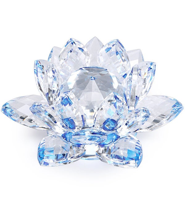 50MM Crystal Lotus- Blue accent-5.5"