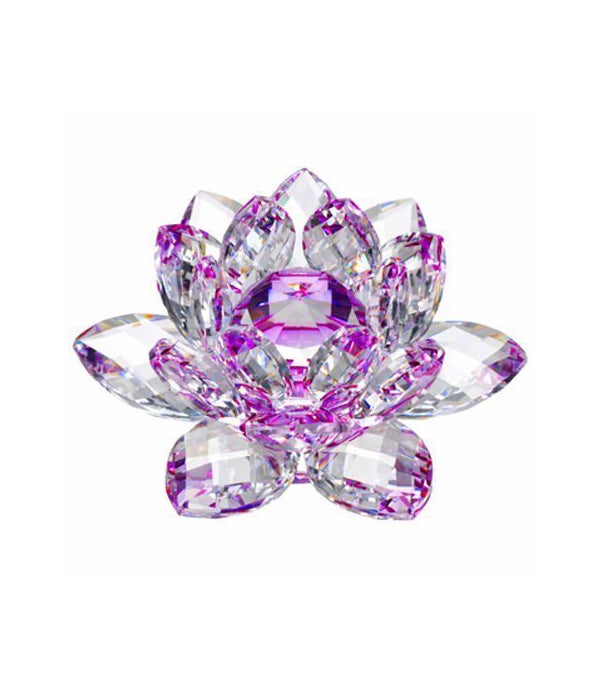50MM Crystal Lotus-Purple accent-5.5"
