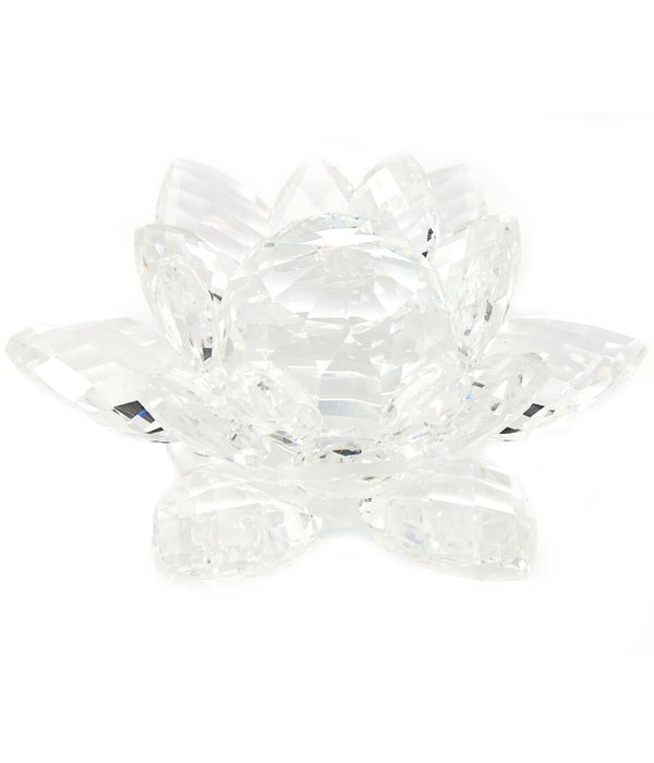 50MM Crystal Lotus- clear center-5.5"