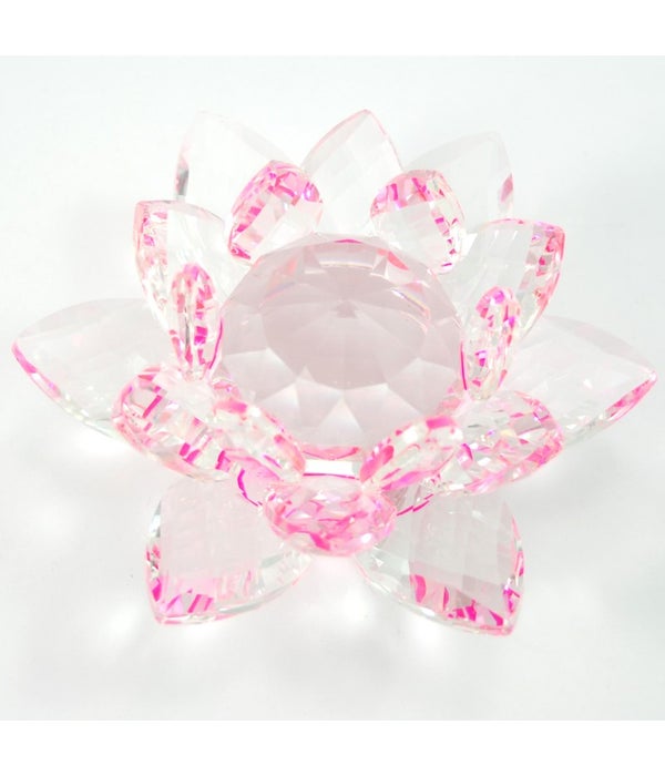 50MM Crystal Lotus- Pink accent-5.5"