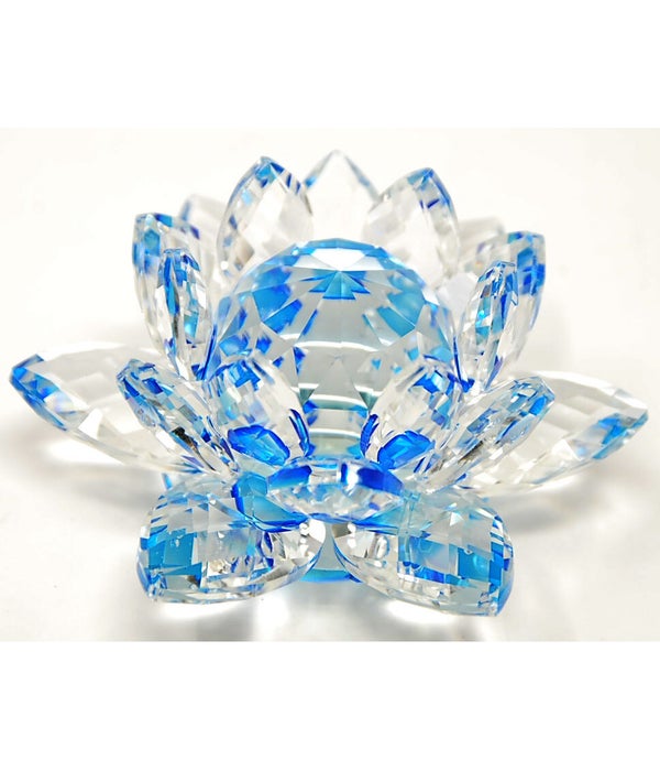 50MM Crystal Lotus- Aqua-5.5"
