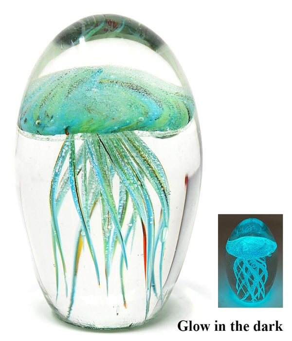 Glow In The Dark Multi-Color Crystal Jelly Fish 4.5" H