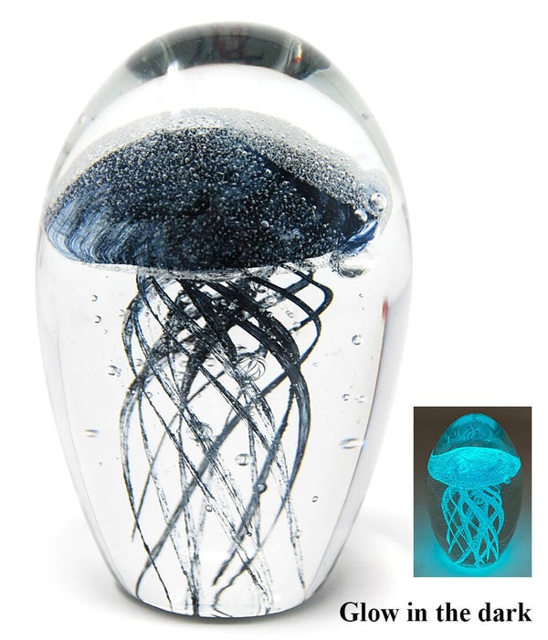 Glow In The Dark Black Crystal Jelly Fish 4.5" H