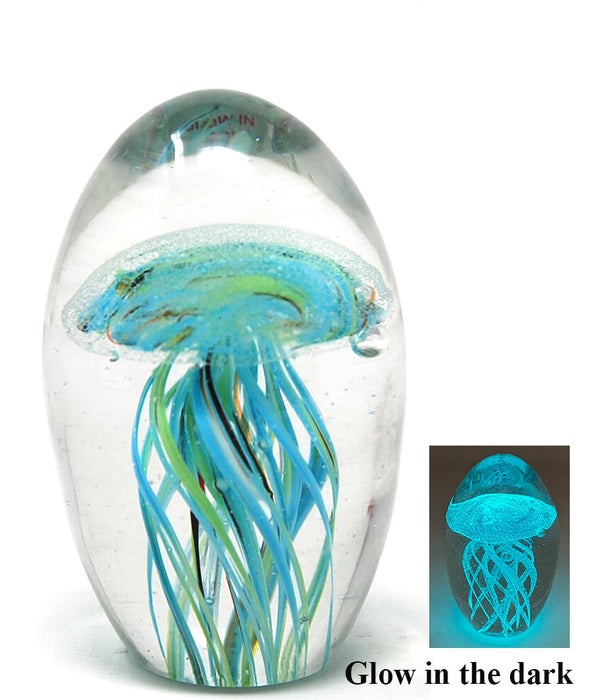 Glow In The Dark Multi-Color Crystal Jelly Fish 3.5" H