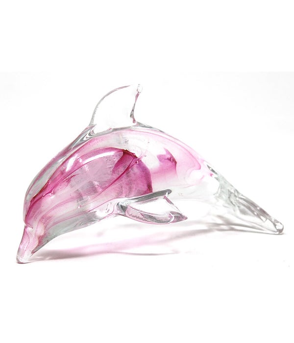Pink Crystal Dolphin 3.25" H 5.5" L