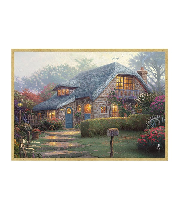Lilac Cottage 2.5 x 3.5 wooden magnet