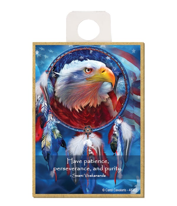Eagle-Have patience, perseverance, and purity-Wooden Magnet