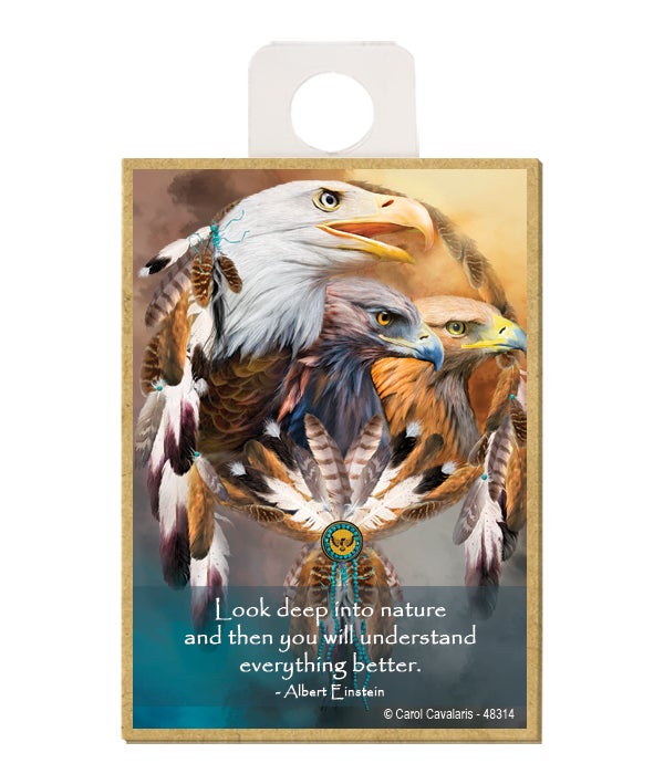 Eagle-Look deep into nature-Wooden Magnet