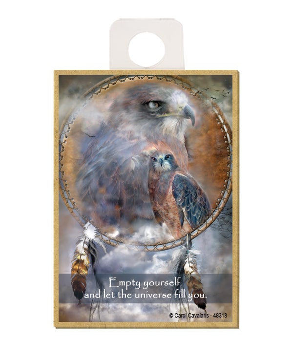 Hawk-Empty yourself and let the universe fill you-Wooden Magnet