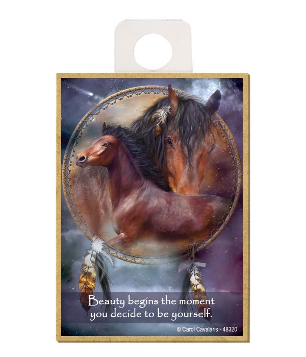 Horse  Beauty begins the moment you decide to be yourself. Wood magnet
