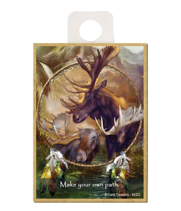 Moose  Make your own path. Wood magnet