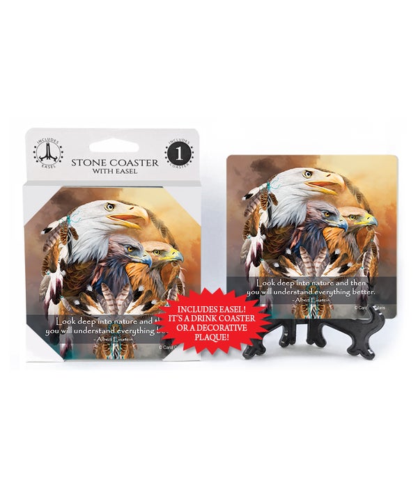Eagle  Look deep into nature and then you will understand everything better. 1 Pack Coaster