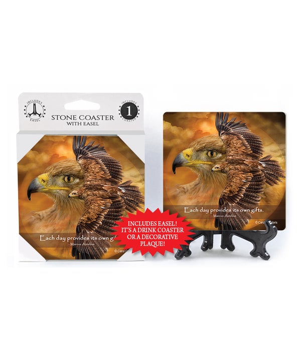 Falcon-Each day provides its own gifts.-1 pack stone coaster