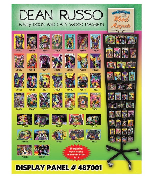 Dean Russo Wood Magnet Display Panel 40 Asst / 120PC