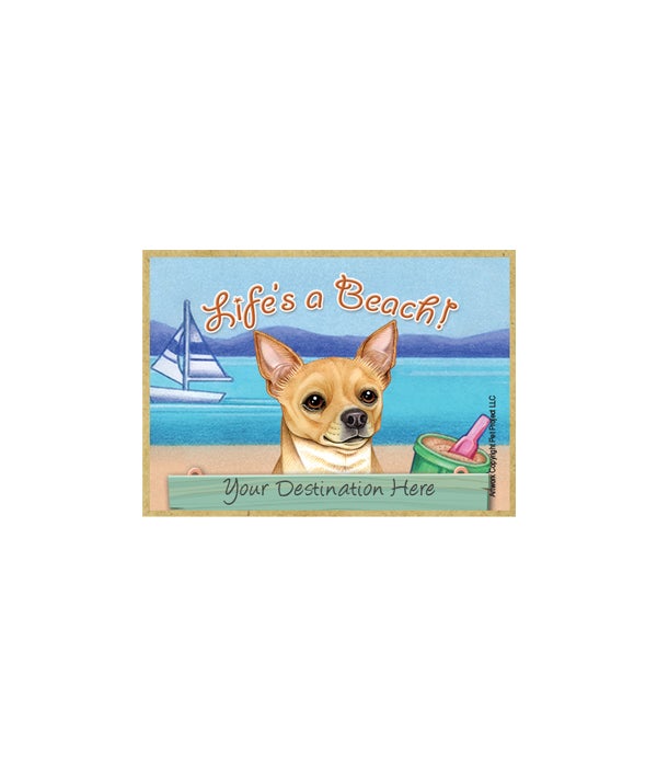 Chihuahua (tan) 2.5 x 3.5 wooden magnet