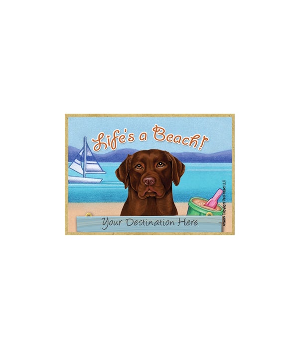 Chocolate Lab 2.5 x 3.5 wooden magnet
