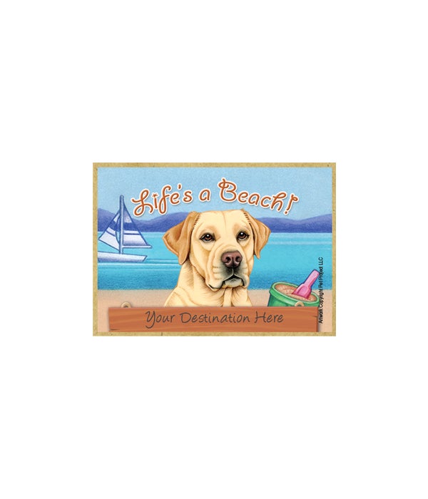 Yellow Lab 2.5 x 3.5 wooden magnet