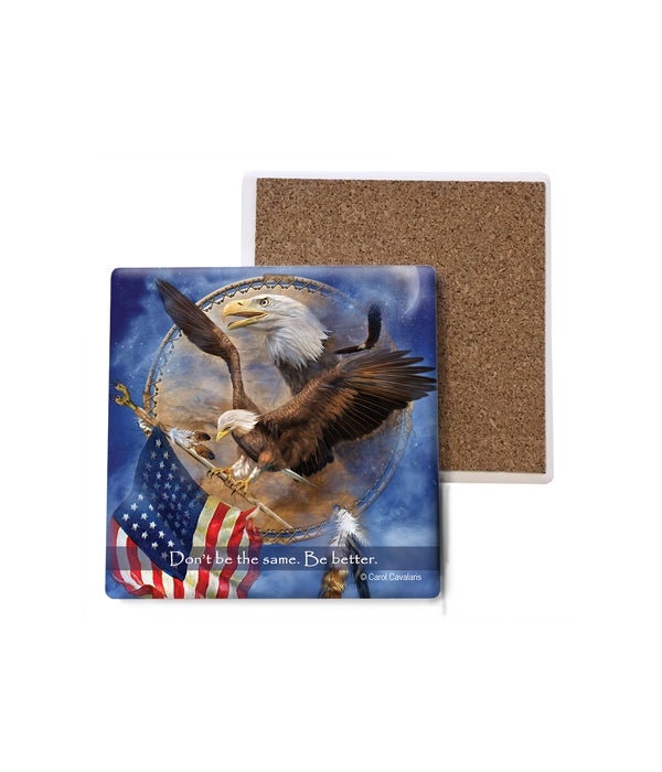 Eagle  Freedom Eagle Shield  eagle gripping American flag  Bulk Coaster
