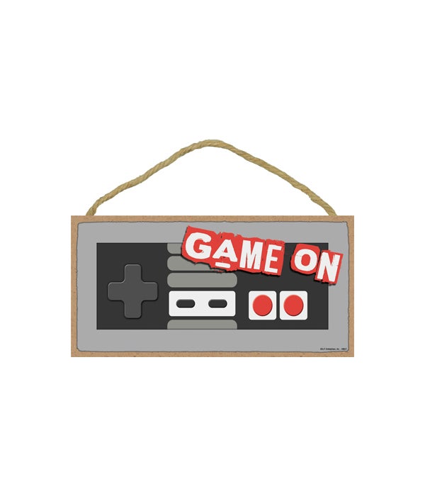 Game On - NES controller 5x10 Wood Sign