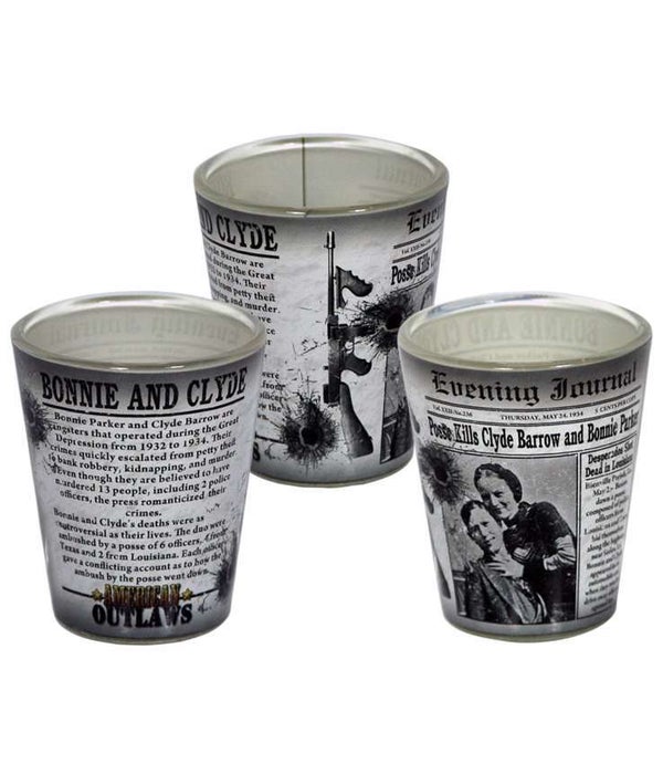 Bonnie & Clyde Shotglass 12PC