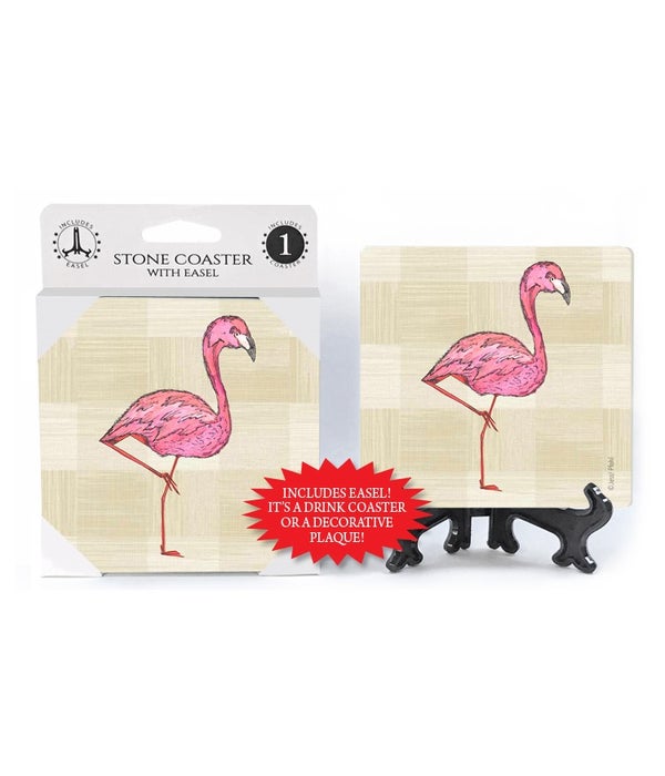 Flamingo-1 pack stone coaster