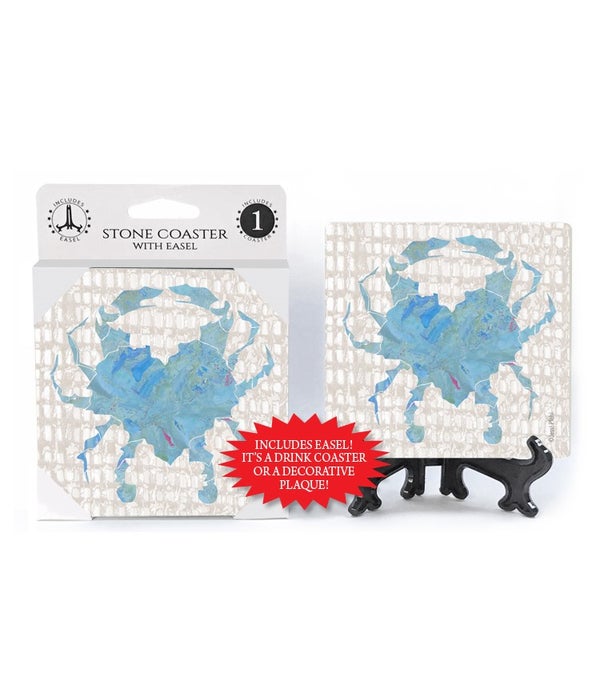 Blue crab with heart shaped shell-1 pack stone coaster