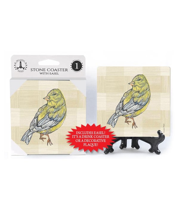 Yellow Finch-1 pack stone coaster
