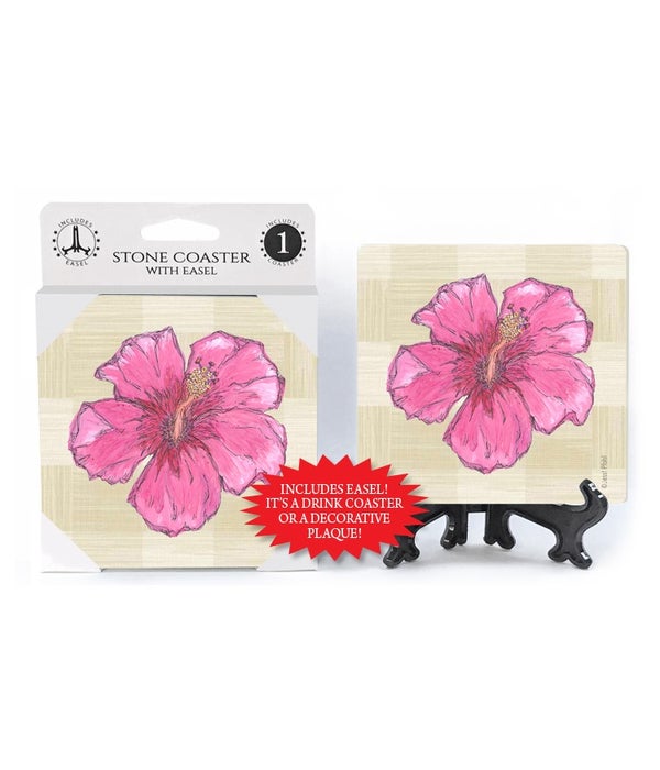 Hibiscus-1 pack stone coaster