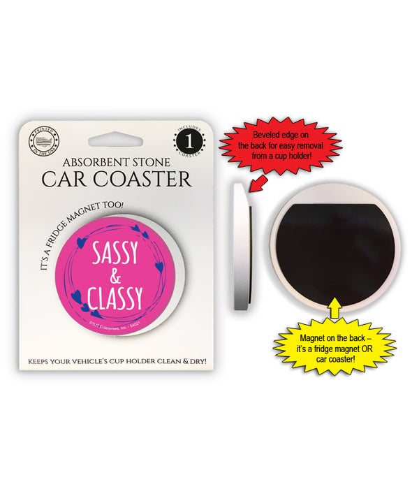 Sassy & Classy 1 Pack Car Coasters