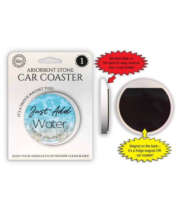 Just add water 1 Pack Car Coaster