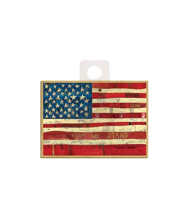 American flag-Wooden Magnet