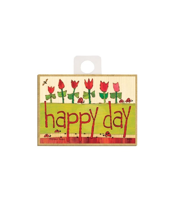 Happy day-Wooden Magnet