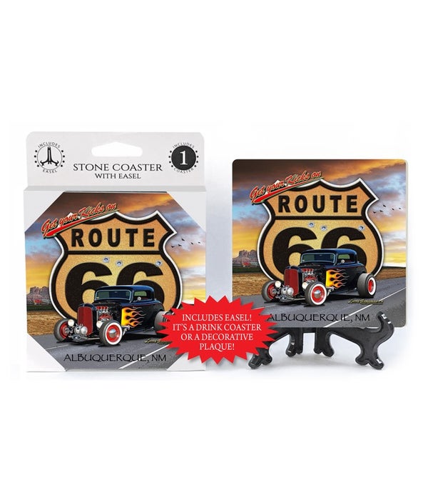 Get your kicks on Route 66 -1 pack stone coaster