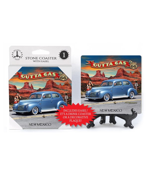 Outta gas on Route 66-1 pack stone coaster