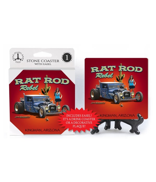 Rat Rod Rebel-1 pack stone coaster